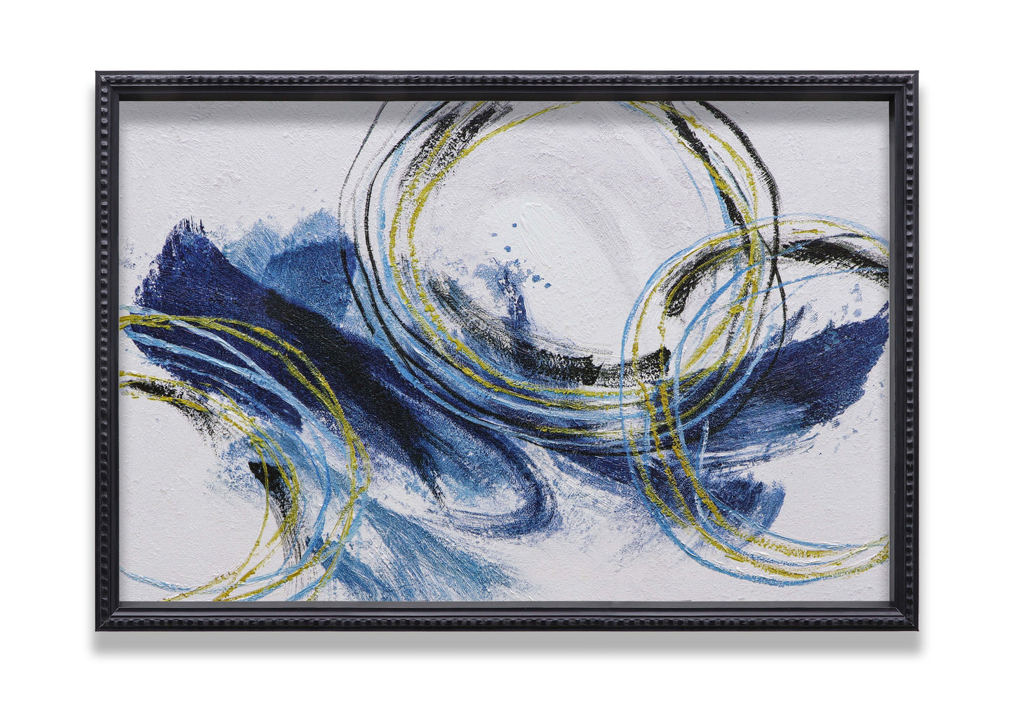 Abstract Blue Black Gold Circls