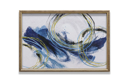 Abstract Blue Black Gold Circls