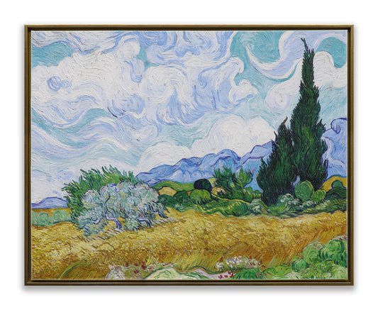 Wheat Field with Cypresses