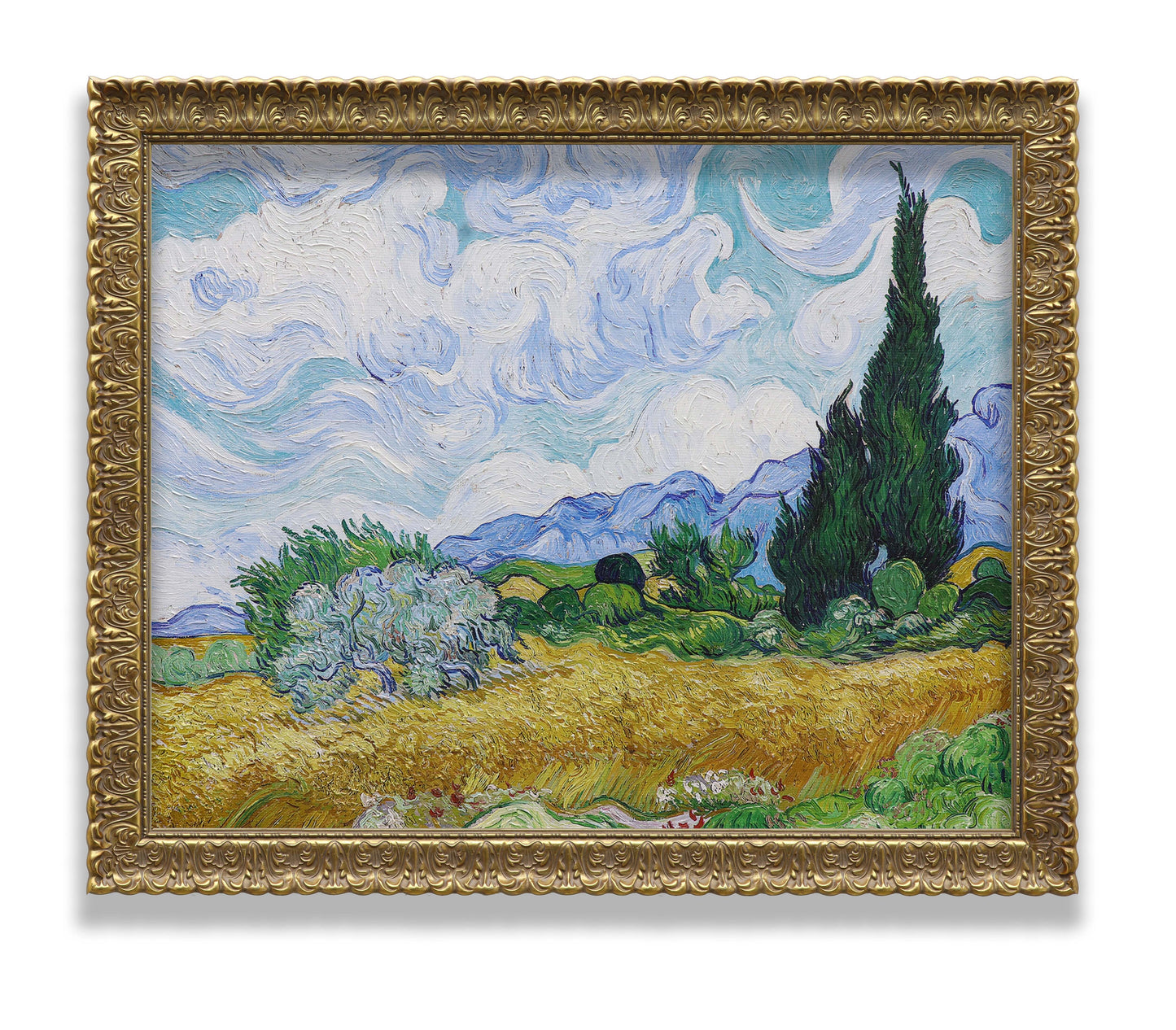 Wheat Field with Cypresses