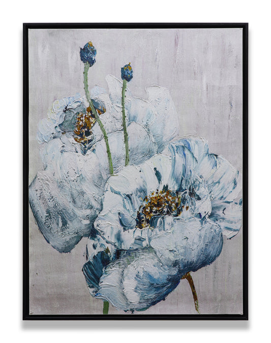 Blue and White Poppies