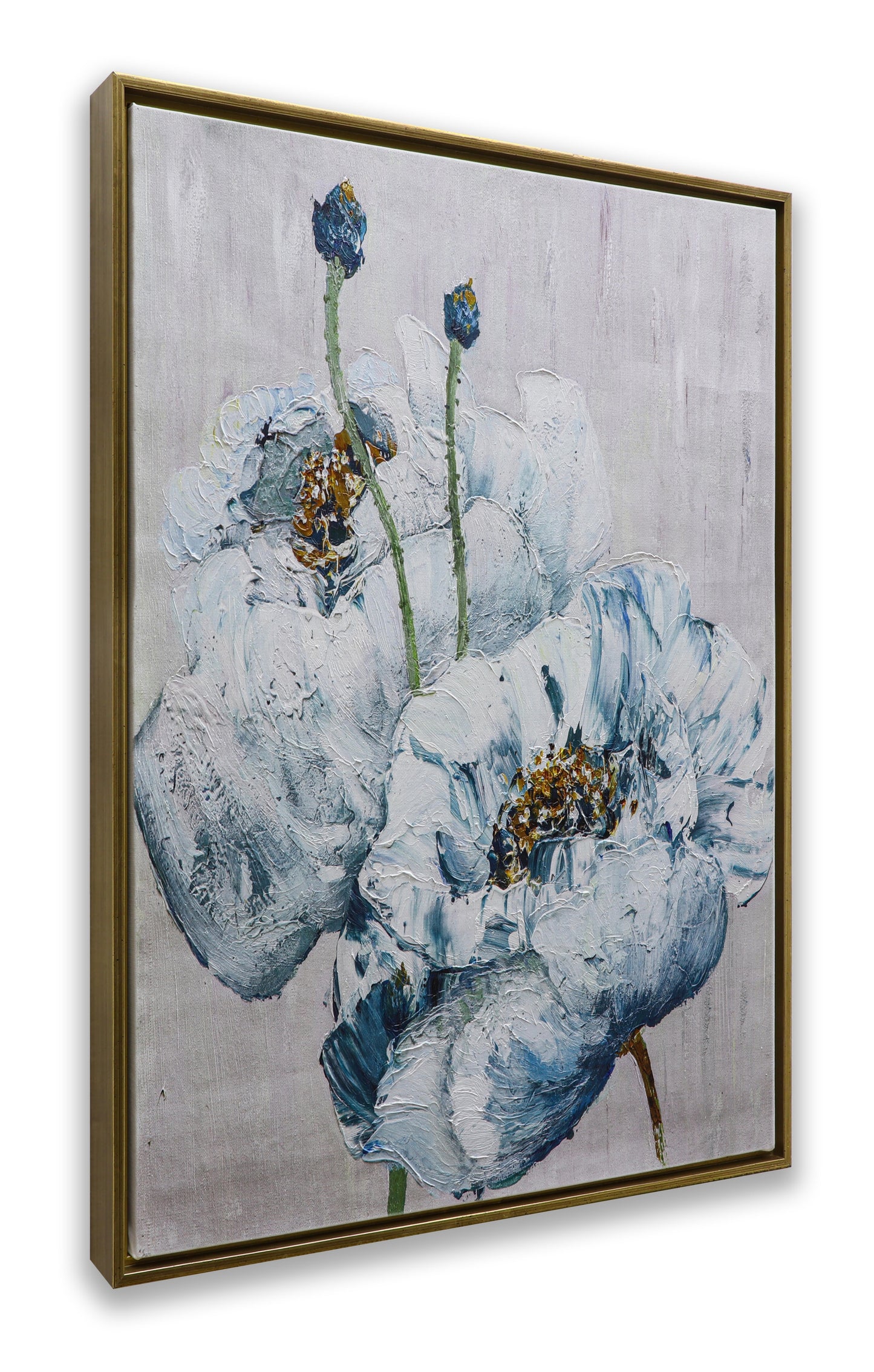 Blue and White Poppies