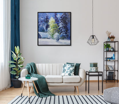 Winter Snowy House Forest