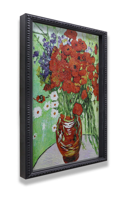 Vase with Red Poppies and Daisies