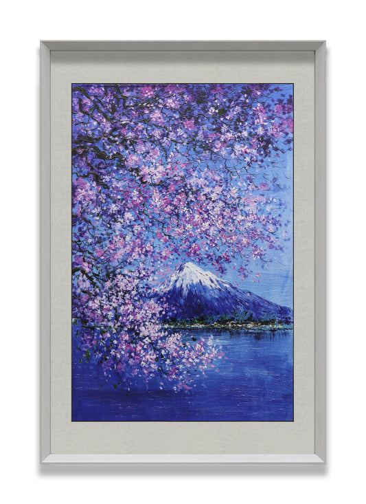 Mountain Fuji Sakura Blossom Night