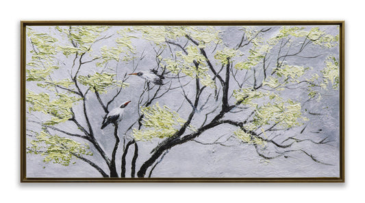 Black & White Birds on Tree