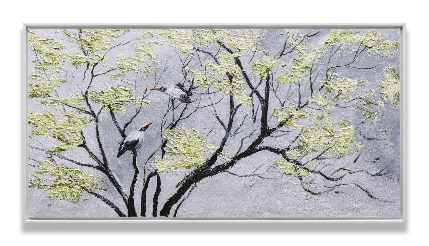Black & White Birds on Tree