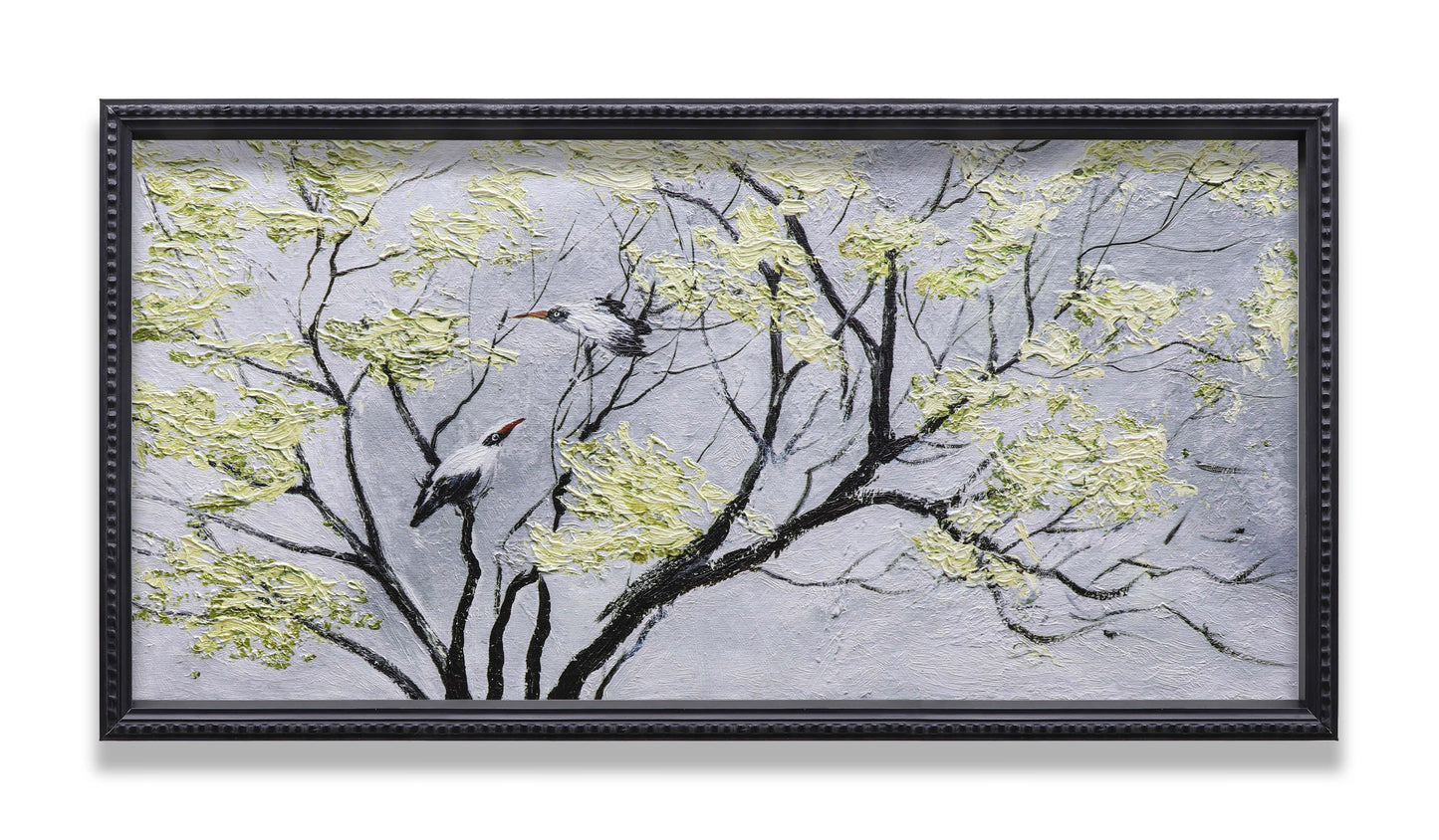 Black & White Birds on Tree
