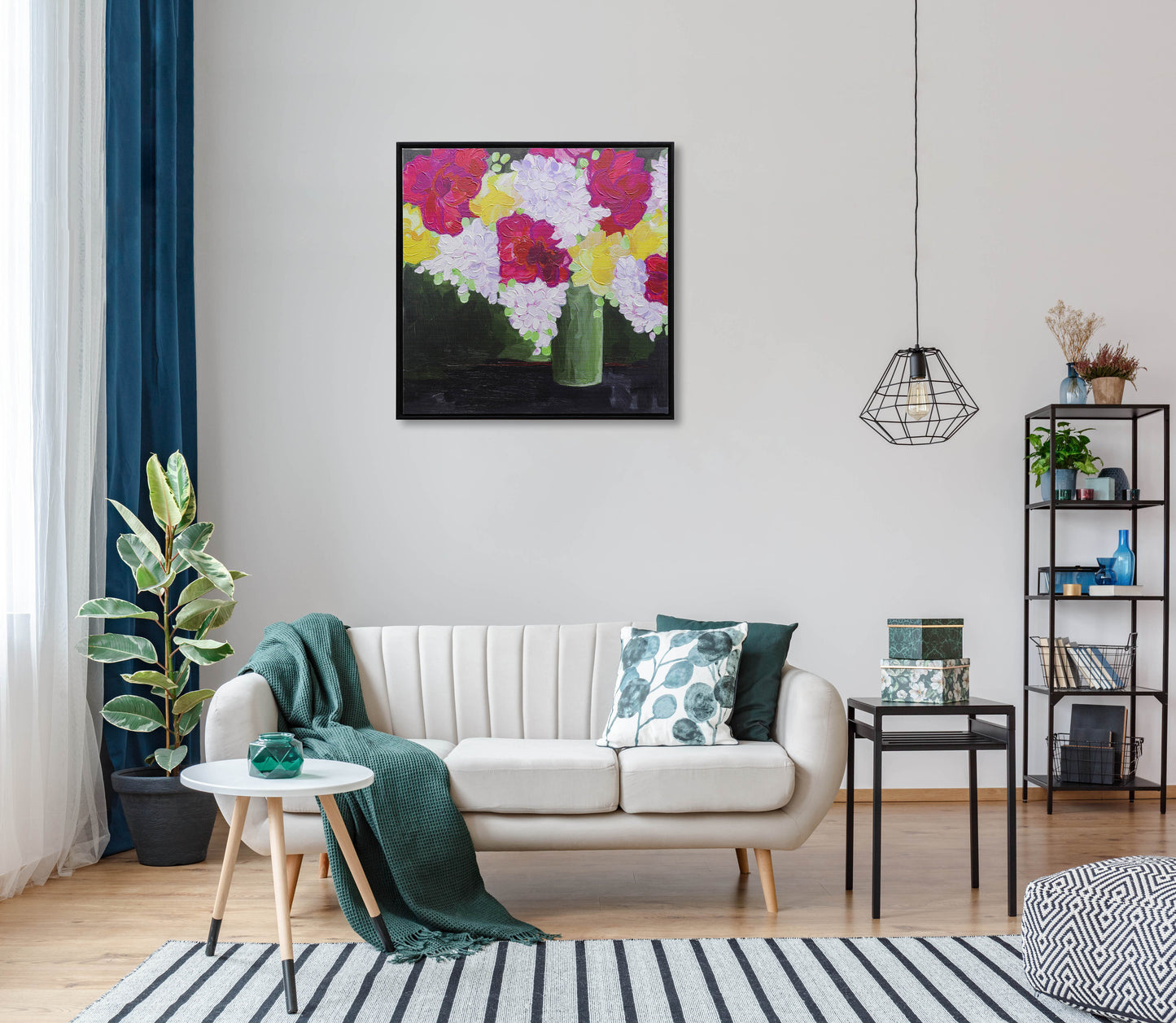 Peony Hydrangea Narcissus Bouquet In Vase