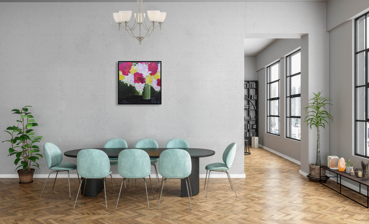 Peony Hydrangea Narcissus Bouquet In Vase