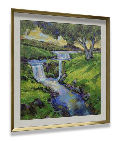 Waterfall Flowing Into River