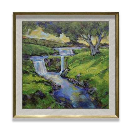 Waterfall Flowing Into River